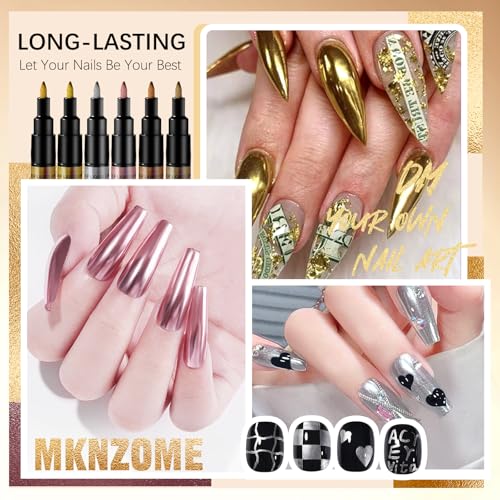 Image of Nail Art Pens, Nail Polish Pens Set Nail Chrome Eraser Pen Drawing Painting Point Liner Pens With Eraser Pen, Waterproof and Quick-drying Nail for DIY Nails Art Design