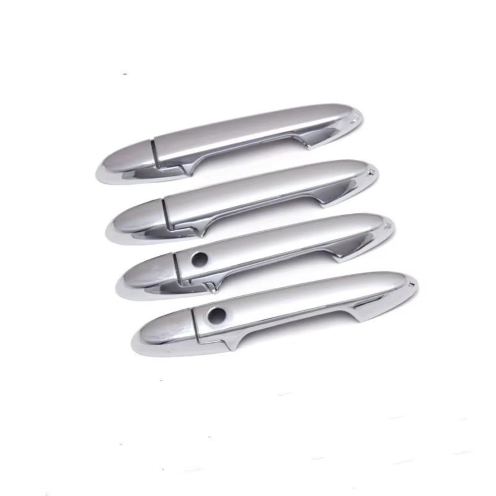 IUKMR for Fit for Jazz 2014-2020 Accessories Carbon Fiber Chrome Car Side Door Handle Cover Sticker Car Outer Door Handle(Silver 2 Buttons)