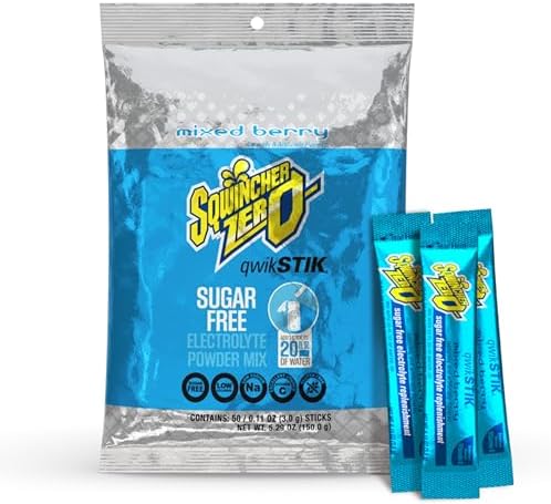 Sqwincher Qwik Stik, Sugar Free, Mixed Berry Flavor, .11oz Packet, 50 Pack