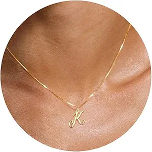 Btysun Initial Necklaces for Women, Dainty Gold Initial Necklace 14K Plated Letter Necklaces for Teen s Tiny A-Z Pendant Choker Necklace Name Jewelry