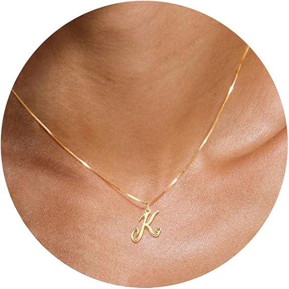 Btysun Initial Necklaces for Women, Dainty Gold Initial Necklace 14K Plated Letter Necklaces for Teen s Tiny A-Z Pendant Choker Necklace Name Jewelry