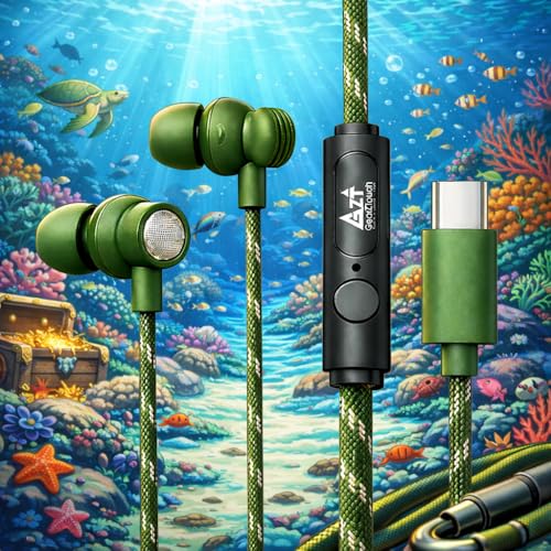 Image of GZT Blaast-C TypeC Wired Earphone with Powerful HD Mic for Clear Sound, Deep Bass Sound, HD Calling, in-Line Volume Control & Noise Cancellation Compatible with only TypeC Jacks in Mobiles- Green