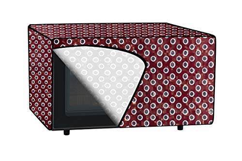 Image of The Furnishing Tree PVC Waterproof Microwave Oven Cover Compatible for Panasonic 20 L Solo NN-ST266BFDG Symmetric Pattern Red