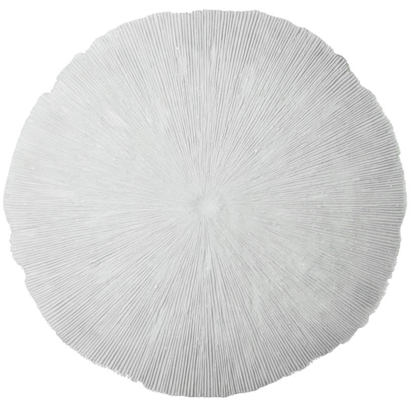 Décoration murale de corail blanc en résine DRW, une sculpture chic au design bord de mer épuré