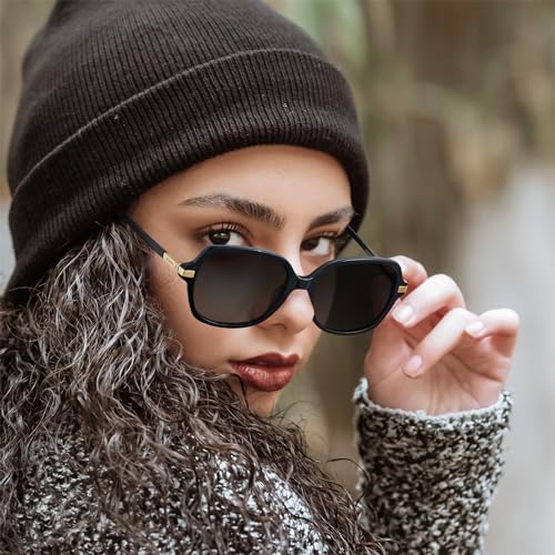 AVAWAY Polarized Sunglasses for Womens Square Oversized UV Protection Acetate Frame Retro Trendy Sun Shades2