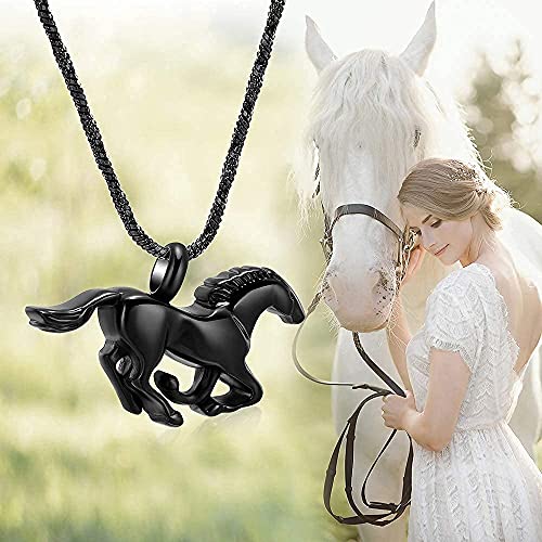 Yinplsmemory Galloping Horse Cremation Jewelry Urn Necklace for Ashes Holder Keepsake Memorial Jewelry for Women Men2