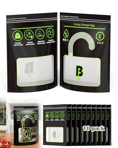 Curing Storage Bags 1/2 LB, 10 Pack, Heat Sealable, Clear