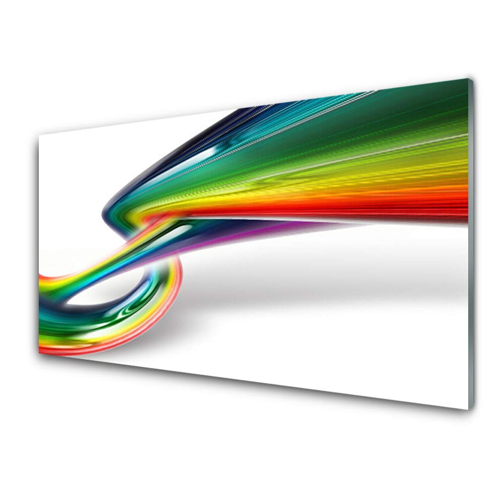 Tableau résumé arc-en-art en verre acrylique de 125x50cm pour une décoration murale moderne