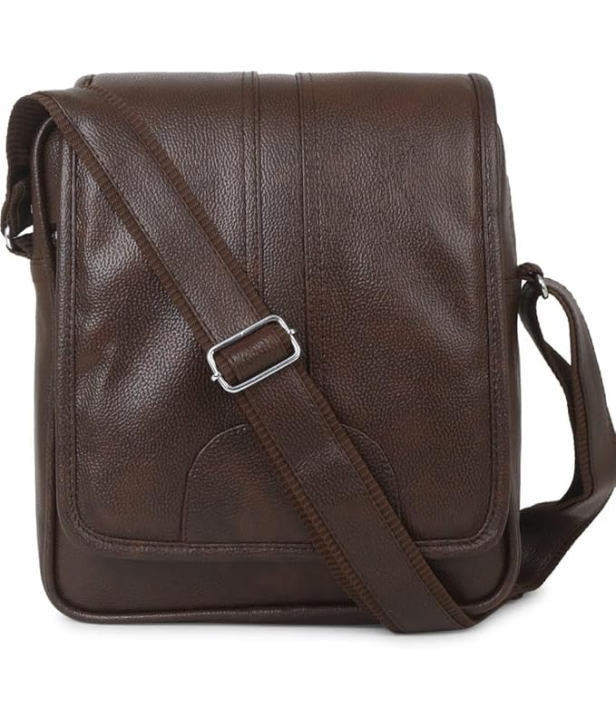 Genuine Messenger Bag - Pu Leather Crossbody Shoulder Bags for Men Purse Travel Work Business