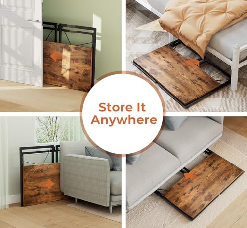 image for Coavas 39.4 inch Folding Desk No Assembly Required, Writing Computer D