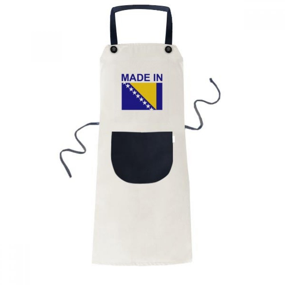 Tablier Bosnie-Herzégovine de cuisine de poche femmes hommes 70cm noir bavoir bavette