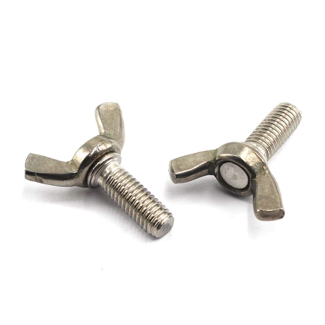 Bulloni A Farfalla M6 X 12 In Acciaio Inox 304 - Confezione Da 30 Pezzi, Superficie Lucida - Foto 7