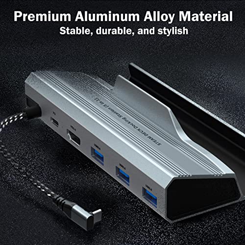 Moreloco Docking Station For Steam Deck, 5-In-1 Steam Deck Dock With Hdmi 2.0 4K@60Hz, 3 Usb-A 3.0, Usb-C Fast Charging For Valve Steam Deck Dock Accessories #TOP6