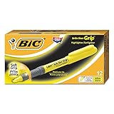  BIC - Brite Liner Grip Highlighter, Chisel Tip, Yellow, Sold as 1 Dozen, BICGBL11YW