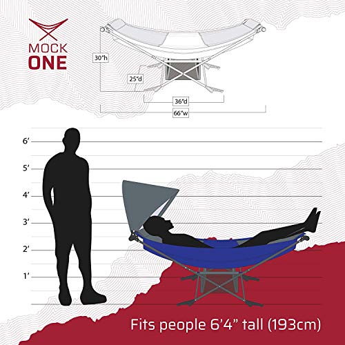 Republic Of Durable Goods Portable Hammock With Stand Included Compact Folding Camping Hammock Stand For Travel Car Camping Mock One Hammock Chair Foldable (Blue/Grey) #TOP2