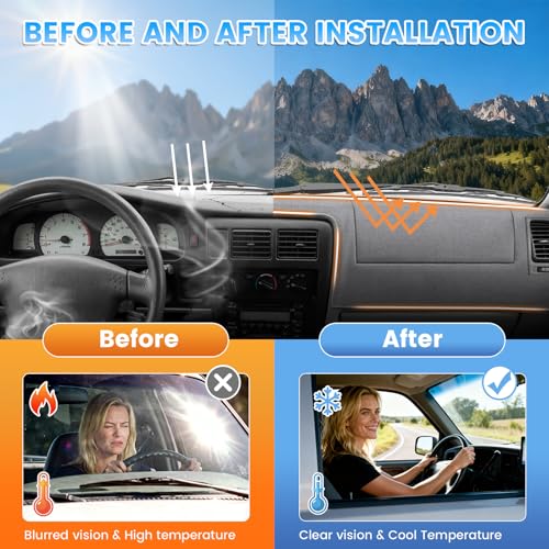 KUST Gray Dash Cover Compatible with Toyota Tacoma 1998-2004 Dashboard Cover Accessories for Tacoma Non-Slip Polyester Dashboard Mat Custom Fit Center Console Sunshield Protector No Glare by KUST - Used condition - Image 6