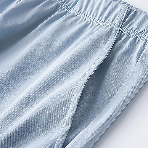 Mens Sleepwear Shorts Bamboo Rayon Lounge Bottoms Soft Comfy Ultra-Soft Moda Pajama Wear Pants4