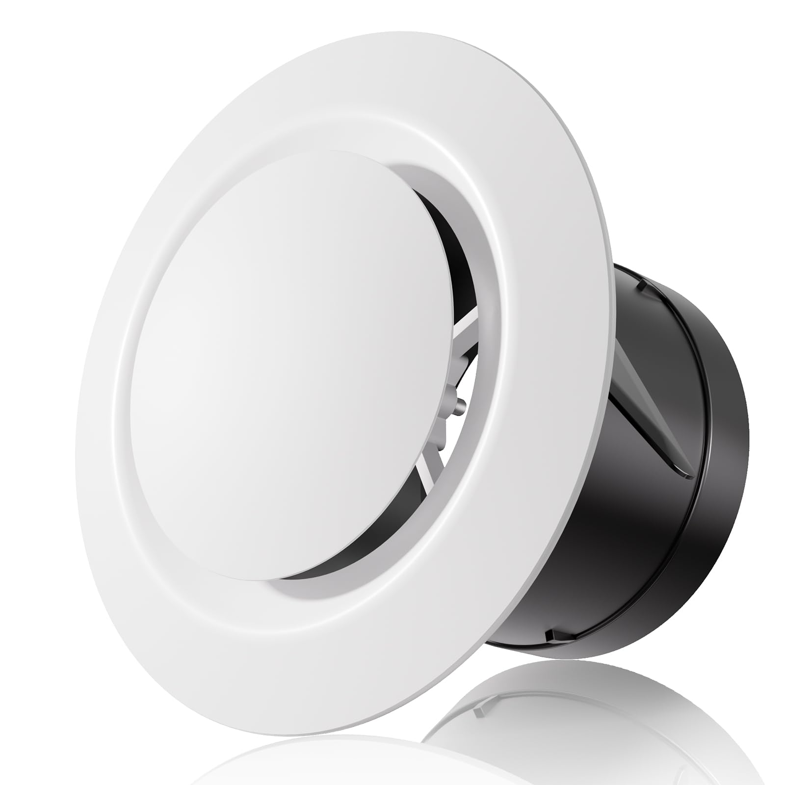 HG Power 3 Inch Adjustable Extractor Fan Vent Cover Tumble Dryer Vent Cover 75mm Vent Cover Closeable Round Air Vent Covers for Extractor Fan, Bedroom, White