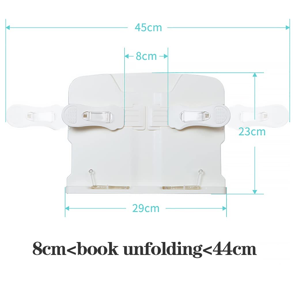 Estante de Lectura de pie con lámpara - Soporte de Lectura Ideal para Cama, Atril, Libros de Cocina - Altura Ajustable y Soporte - Soporte para Libros de Mesa con Brazo Largo