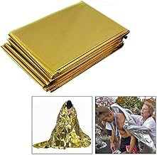 Set of 10 Rescue Blankets, 210 x 160 cm, Individually Wrapped, Rescue Blankets, Protects Against Cold, Rain, Heat and Wind