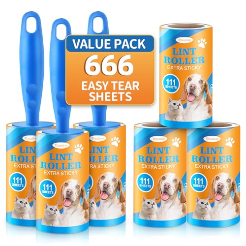 Image of Lint Rollers Extra Sticky,Lint Roller for Pet Hair Removal, 6 Pack Lint Roller Dog Cat Lint Remover for Clothes,Carpet