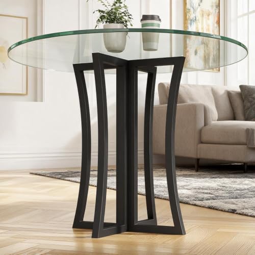 LBSLMJB Metal Desk Legs 28 Inch, Heavy Duty Wrought Iron Base for Glass, Marble, and Wooden Table Tops, Home, Kitchen, and Office Desk Legs (Black)