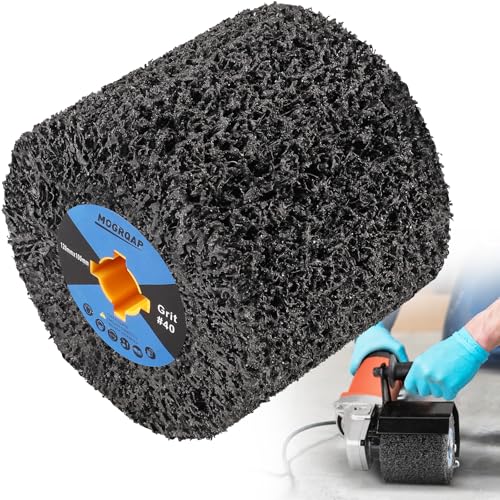 MOGRQAP Schleifwalze Bürste 120 x 100 x 19 mm Körnung 40 Schleifhülsen, Schleifrolle Bürste Siliziumkarbid Schleifwalzen für Satiniermaschine Holz Metall Oberfläche Polieren