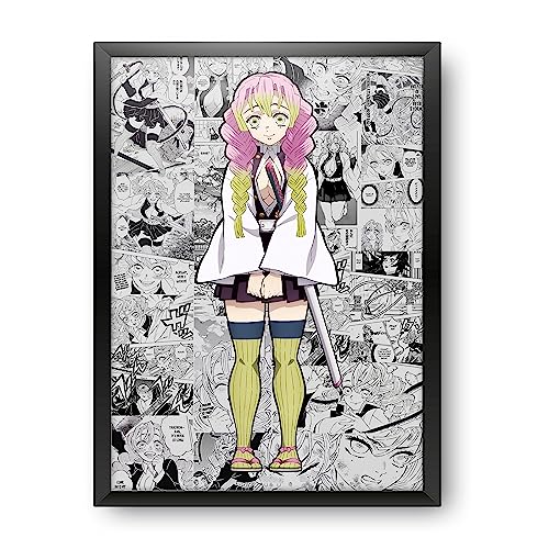 Image of MCSID RAZZ - Demon Slayer - Mitsuri Kanroji - The Love hashira Design A4 Size Poster (With Frame) - Best Gift For Demon Slayer Fans /Best Artifacts To Your Home & Decor /For Anime Fandom