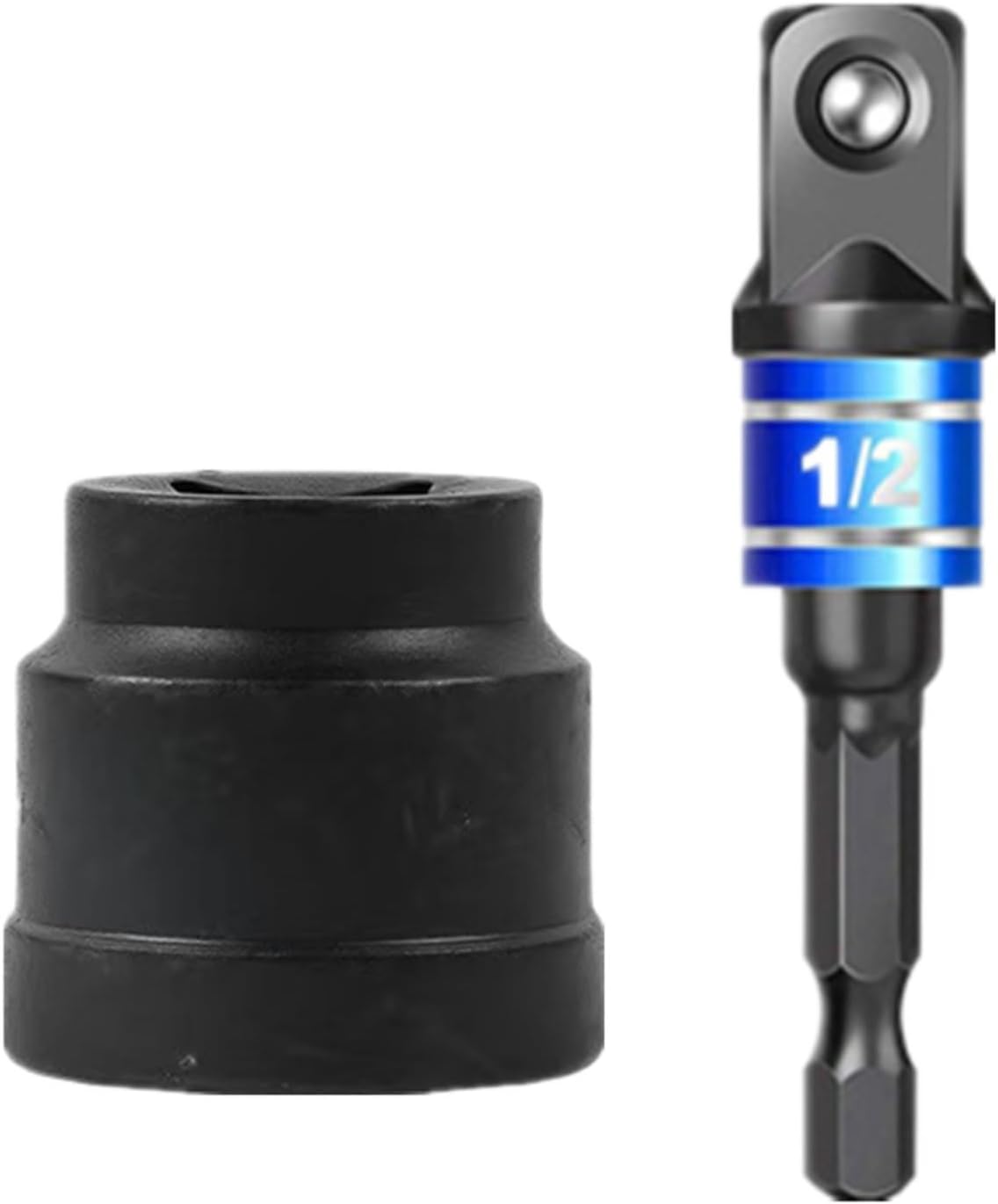 Heavy Duty Scissor Jack Adapter for Hand Drill - 1/2 Inch Drive Jack Socket Converter, Universal Automotive Tool for Impact Wrench, Ratchet & Electric Drill, Quick Lift (Matte Black)