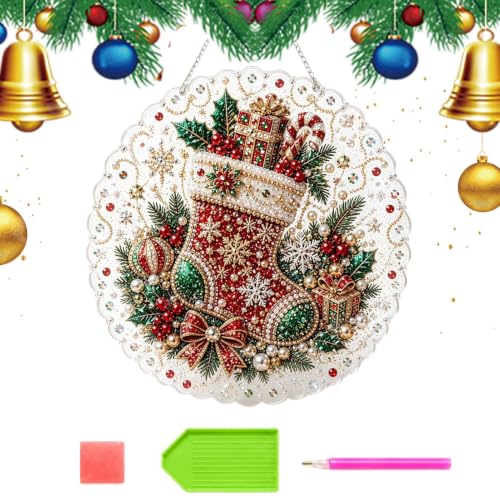 Pintura de diamantes navideña y arte con strass para decoración DIY