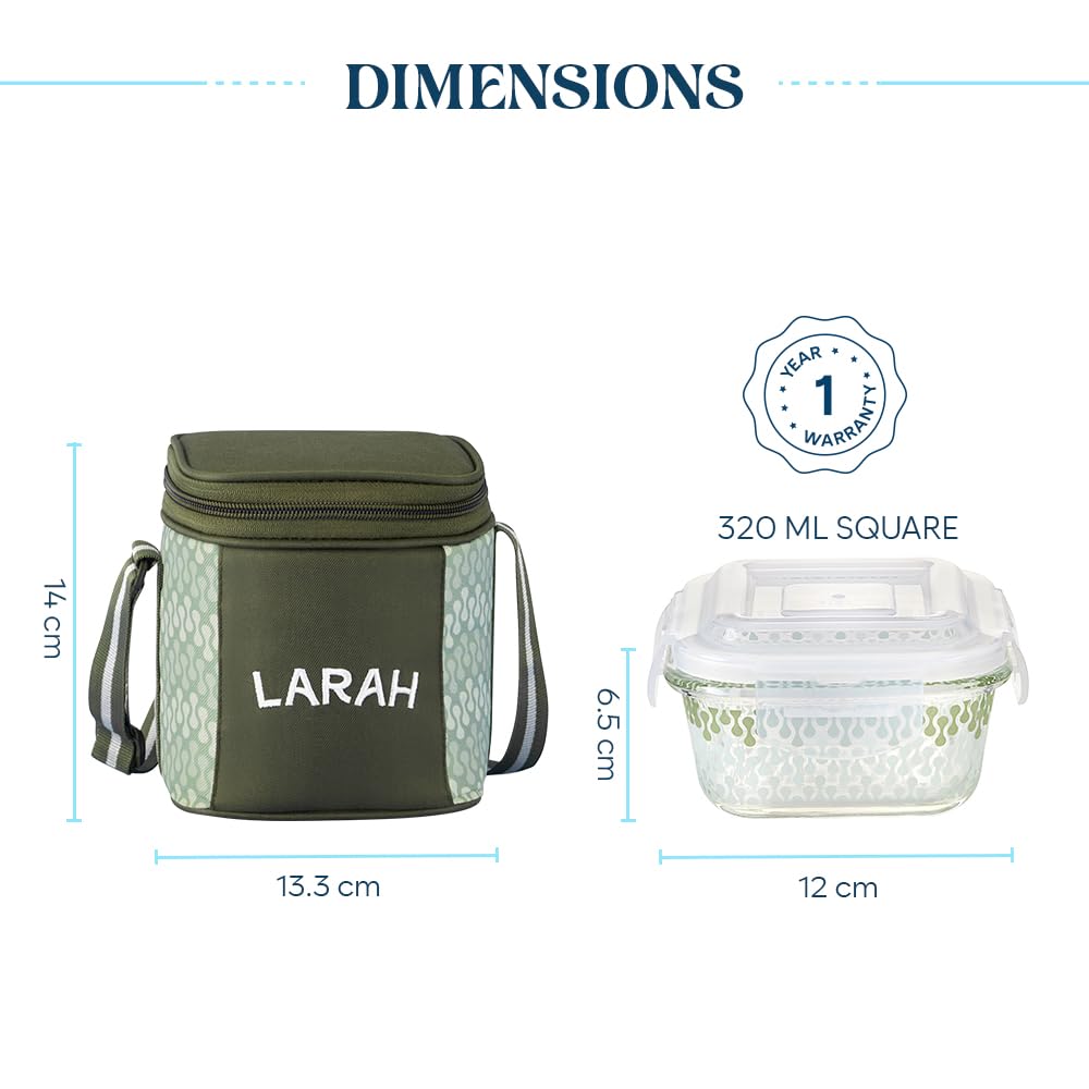 Larah Glass Lunchbox - Leakproof & Microwave Safe -6