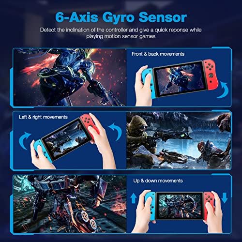 Powerextra Joy-Cons Controller Compatible for Nintendo Switch,Left Right Remote Replacement Switch Controller (Red and Blue)