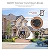 eMACROS Non-APP Wireless Driveway Alarm — 1/2 Mile Solar Motion Sensor with Plug-in Receiver for Driveways, Homes, Large Properties, Weatherproof Outdoor Security System