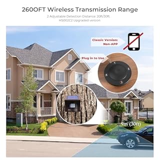 eMACROS Non-APP Wireless Driveway Alarm — 1/2 Mile Solar Motion Sensor with Plug-in Receiver for Driveways, Homes, Large Properties, Weatherproof Outdoor Security System