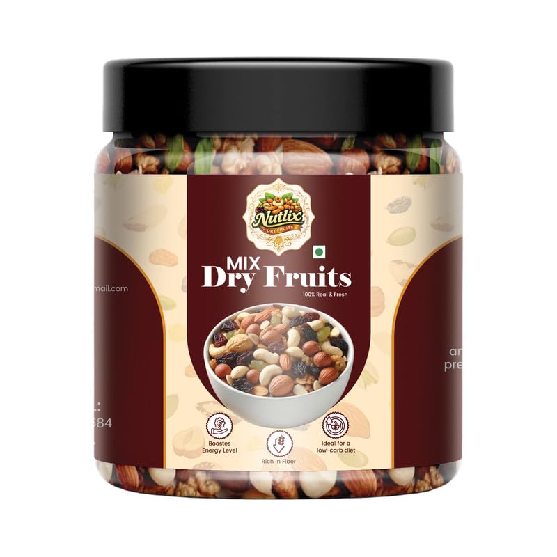 Image of NUTLIX Premium Mix Dry Fruits -100gm Premium Assorted Dry Fruits Combo | Almonds, Cashews, Raisins & More | Healthy Snack, Rich in Nutrients | Perfect for Daily Use & Gifting