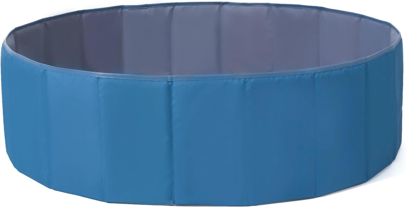 GOGOSO Foldable Ball Pit for Toddlers Large Foldable Puppy Dogs Cats Baby Infant Kids Portable Corner Ball-Pit Big Pop Up Collapsible Soft Play Tent Indoor Outdoor (Balls no Include) Dark Blue