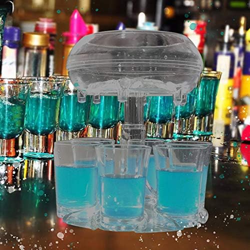 Miniatura 7 de ALEVMOOM Dispensador y soporte para 6 chupitos, dispensador de chupitos para llenar líquidos, dispensador de múltiples 6 chupitos, dispensador de