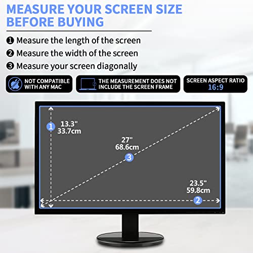[2 Pack] 27 Inch Anti Glare (Matte) Screen Protector, 27" Widescreen Desktop Monitor With 16:9 Aspect Ratio Compatible With Sceptre/Dell/Asus/Acer/Viewsonic/Samsung/Aoc/Hp/Lg/Philips Monitor #TOP1