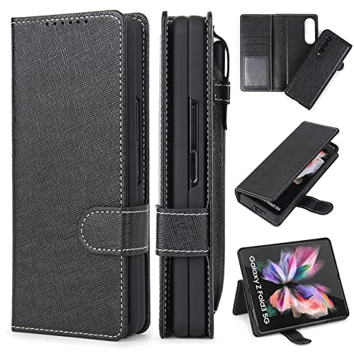 Coque amovible Z Fold 4 avec support magnétique S Pen motif croisé