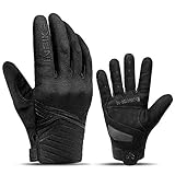 INBIKE Guantes Moto Hombre Protecciones En Nudillos Dedos, Guantes Motorista Motocicleta De Pantallas Táctiles para Moto Carretera Ciudad Bicicleta(Negro-M)