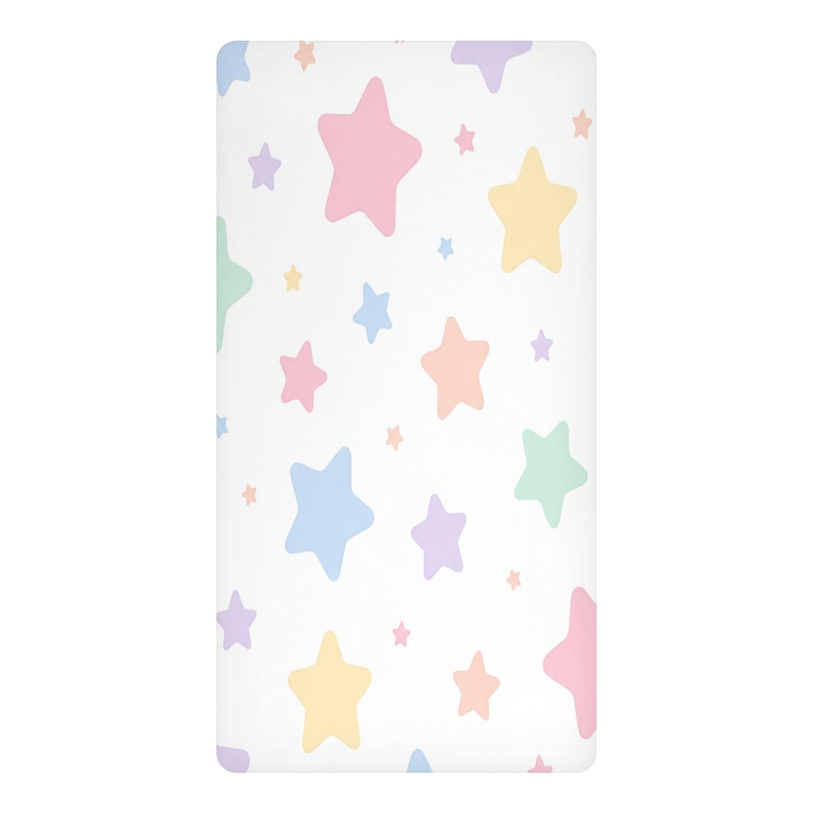 BOESI Pastel Star Waterproof Crib Sheet,Fitted Mattress Protector