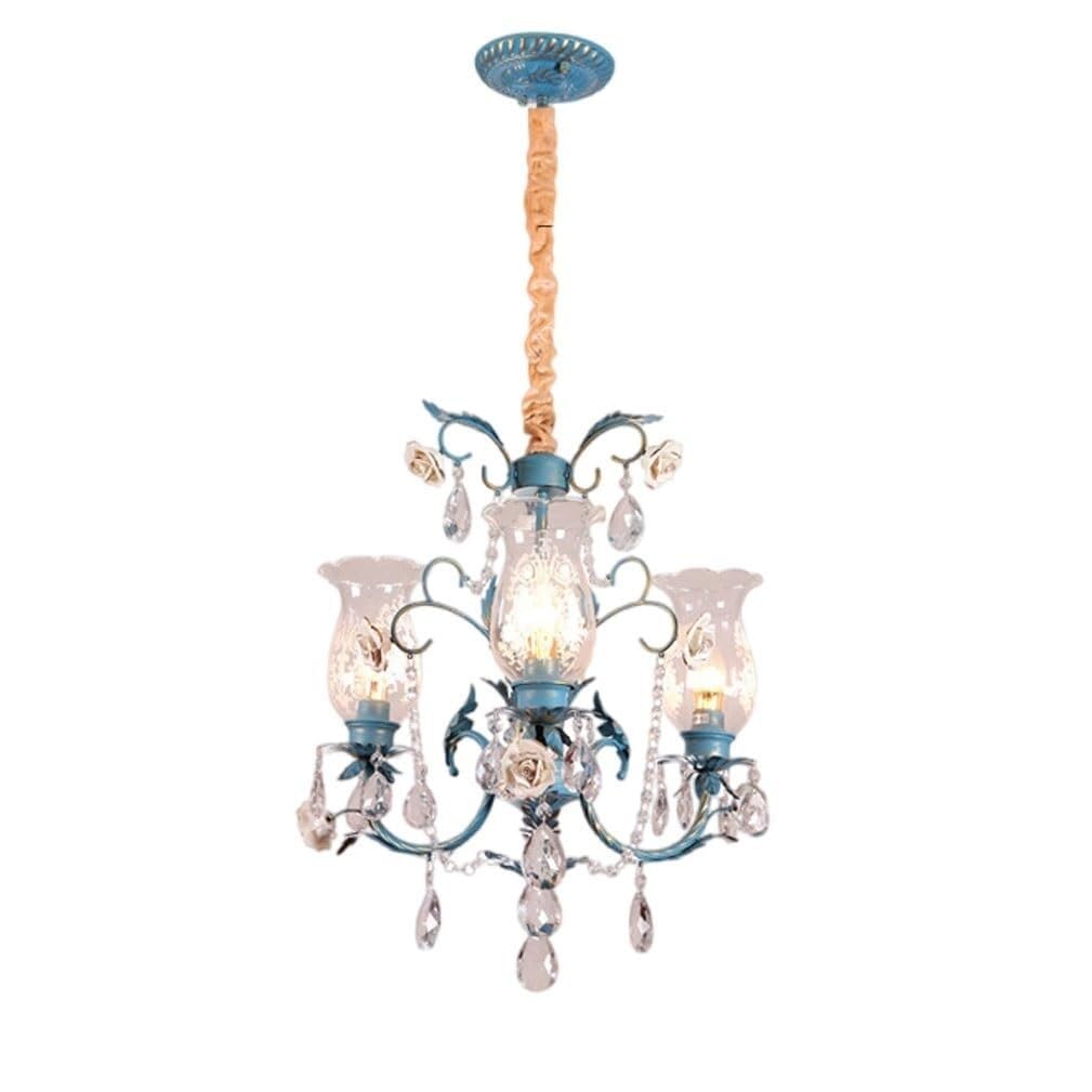 French Country Wrought Iron Chandelier Vintage Frosted Glass Chandelier