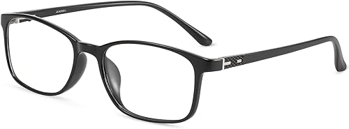ANRRI Gafas clásicas lentes transparentes sin receta cuadrada marco negro gafas hombres mujeres