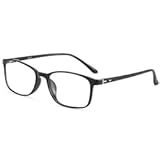 ANRRI Non Prescription Glasses for Men Clear Lens Classic Square Black Frame Eyewear Women