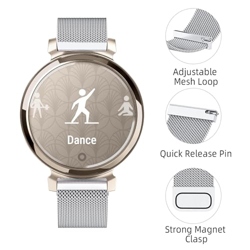 galsor Pulseira de relógio de substituição de malha de metal compatível com Garmin Lily2, pulseira d