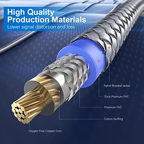 SOUNDFAM RCA Cable, 2m, 24K Gold Plated 2xRCA to 2xRCA Male-to-Male for Home Theater HDTV, Amplifiers, Subwoofer - Image 4