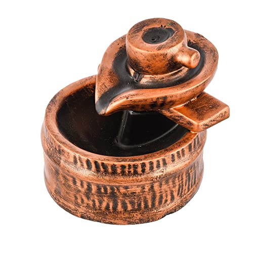 Image of CRAFTAM Polyresin Smoke Backflow Fountain with 20 Free Backflow Cones Showpiece Figurine for Gift (SHIVLING Gold)