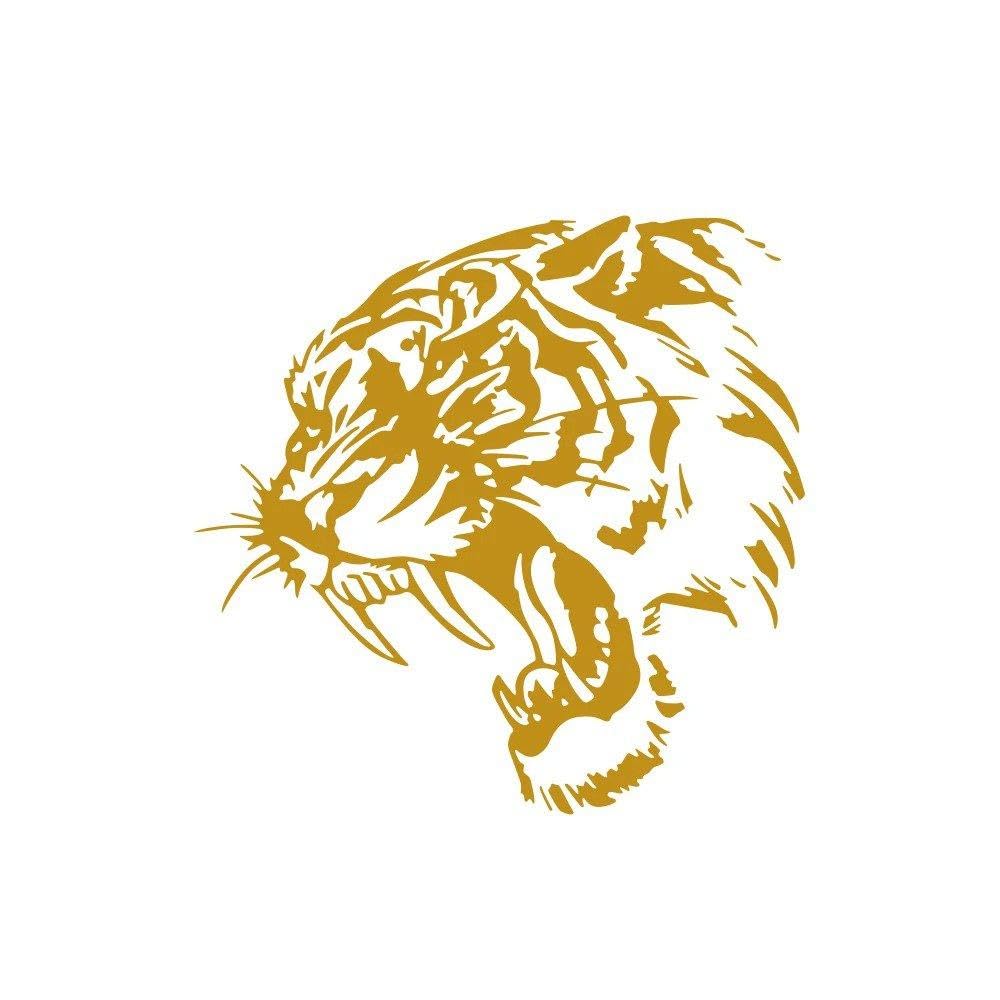 Car Body PVC Sticker Tiger Graphics Vinyl Film Side Decal Auto Window Universal(Matt Gold,20x17.5CM)