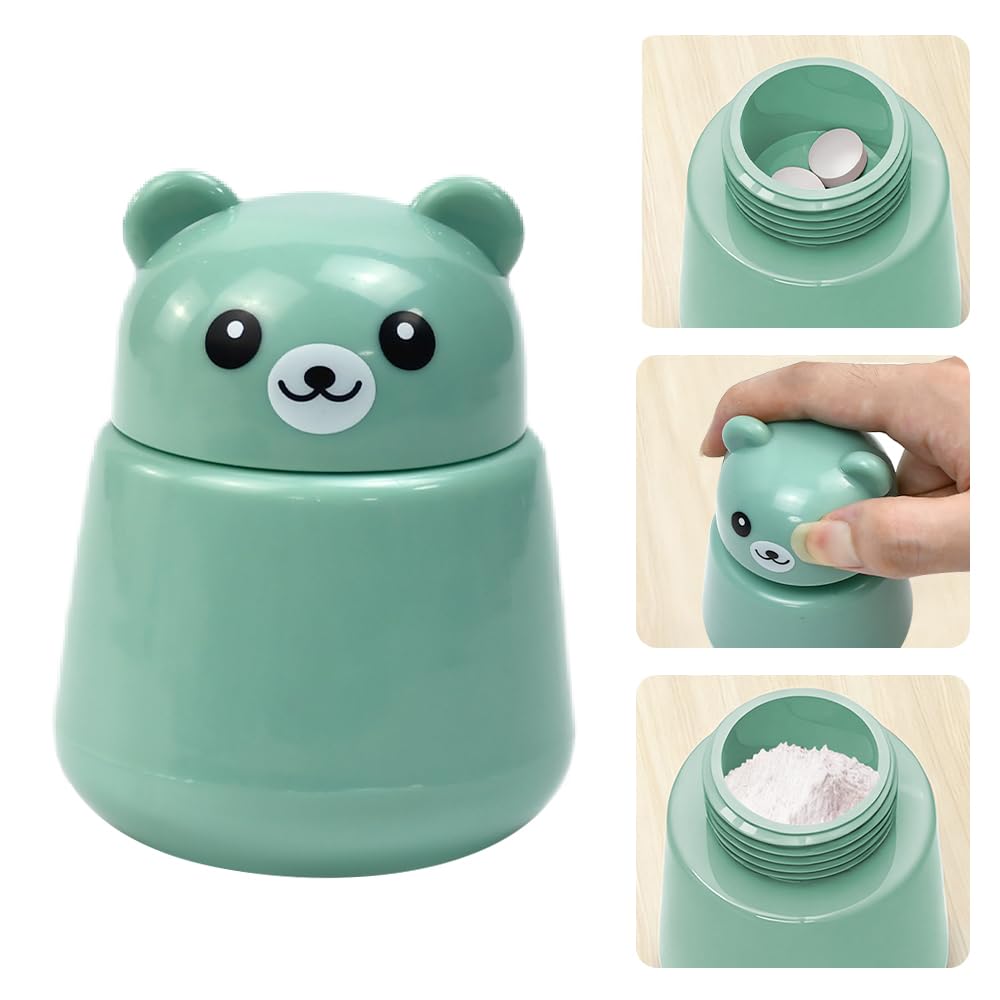 Tritapillole Smericio di Medicina Creativa a Forma di Orso Frantumatore Manuale per Compresse Macinino con Pillola Portatile, Schiaccia i Farmaci in Polvere Fine, Plastica Senza BPA