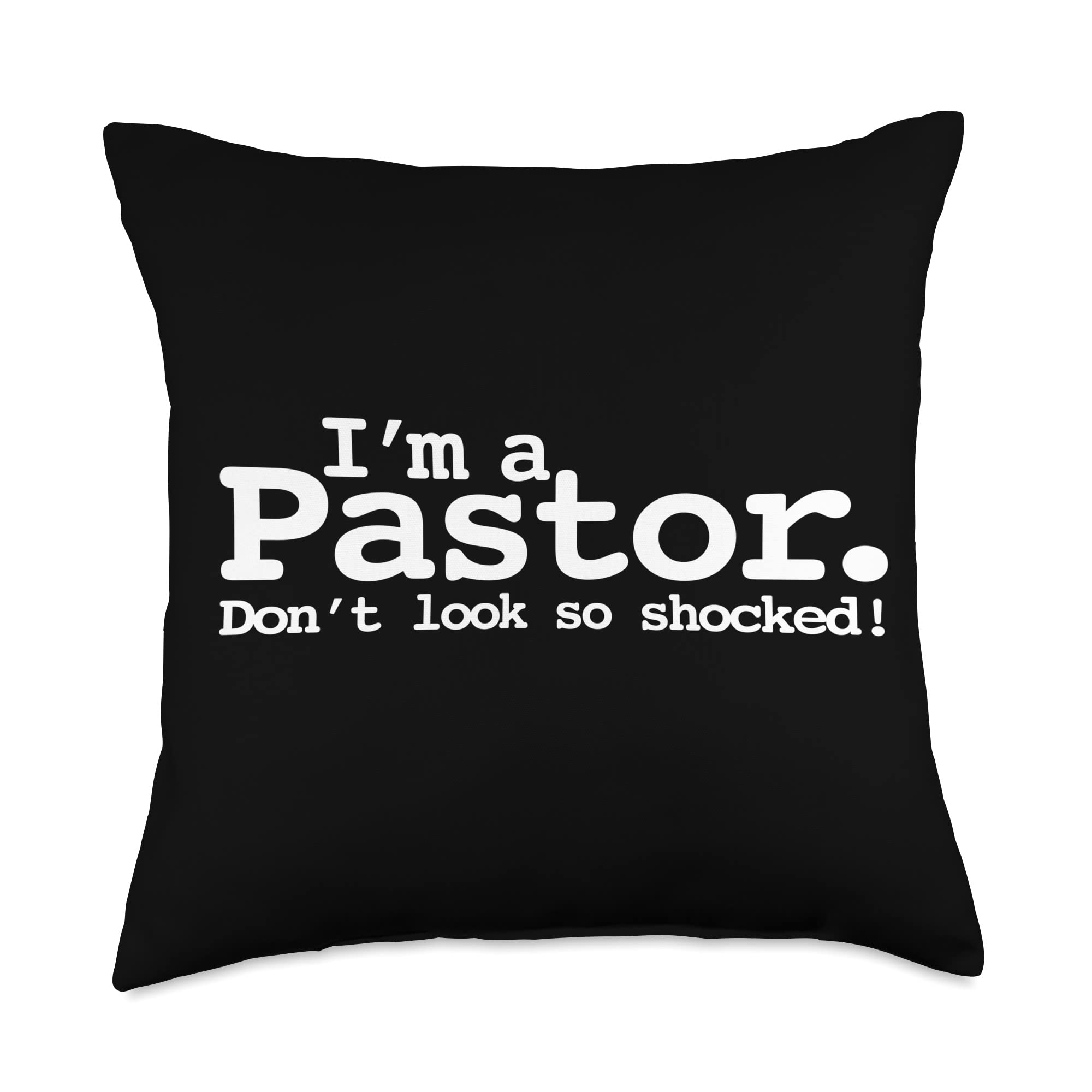 Clergy tee for Pastor Appreciation Pastor Gifts Surprise Preacher Funny Pastor Throw Pillow, 18x18, Multicolor